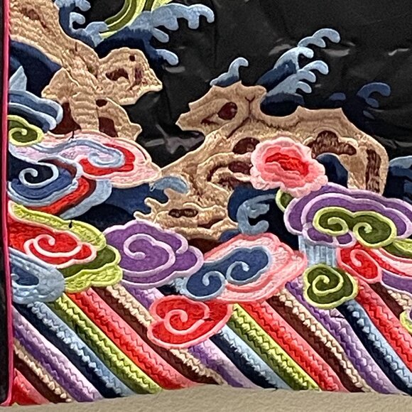 FX. & MONGYI Rare Embroidered Midi Puffer Coat Black/Rainbow 2X/Med (See Note) - Picture 4 of 13